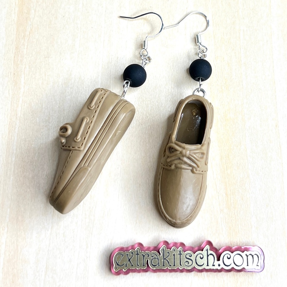 Miniature Shoe Earrings - Brown Loafers - Ken And Barbie - Cosplay Costume
